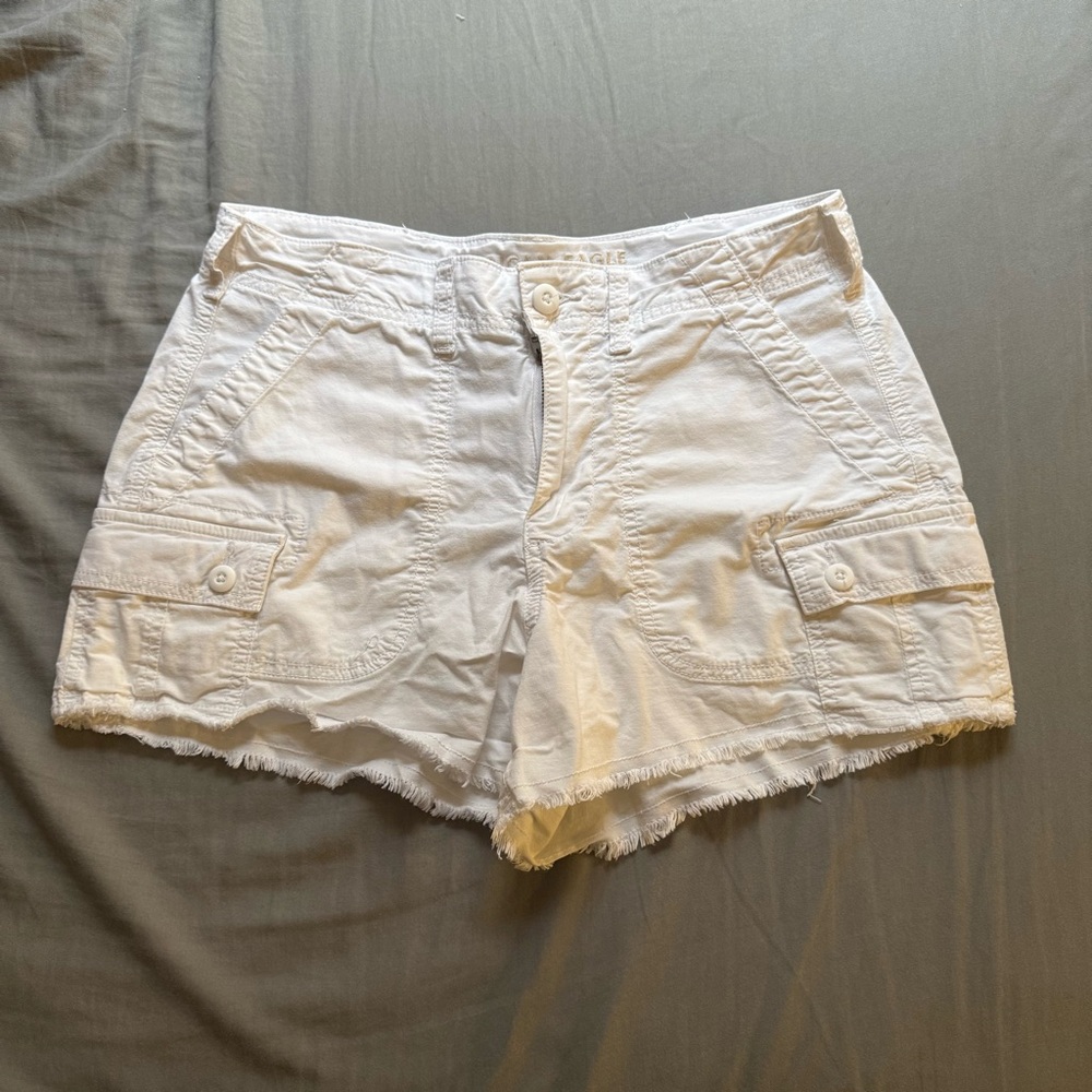 American Eagle Outfitters White Cargo Shorts